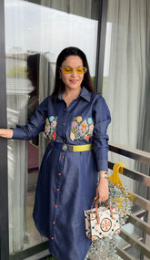 Denim pocket work dress